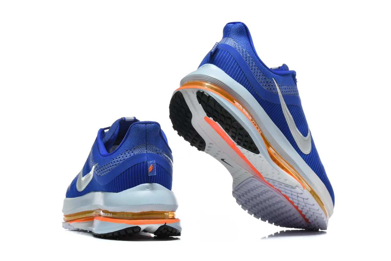 Nike Blue Orange Knit Upper Visible Air Zoom Unit Running Shoes 4