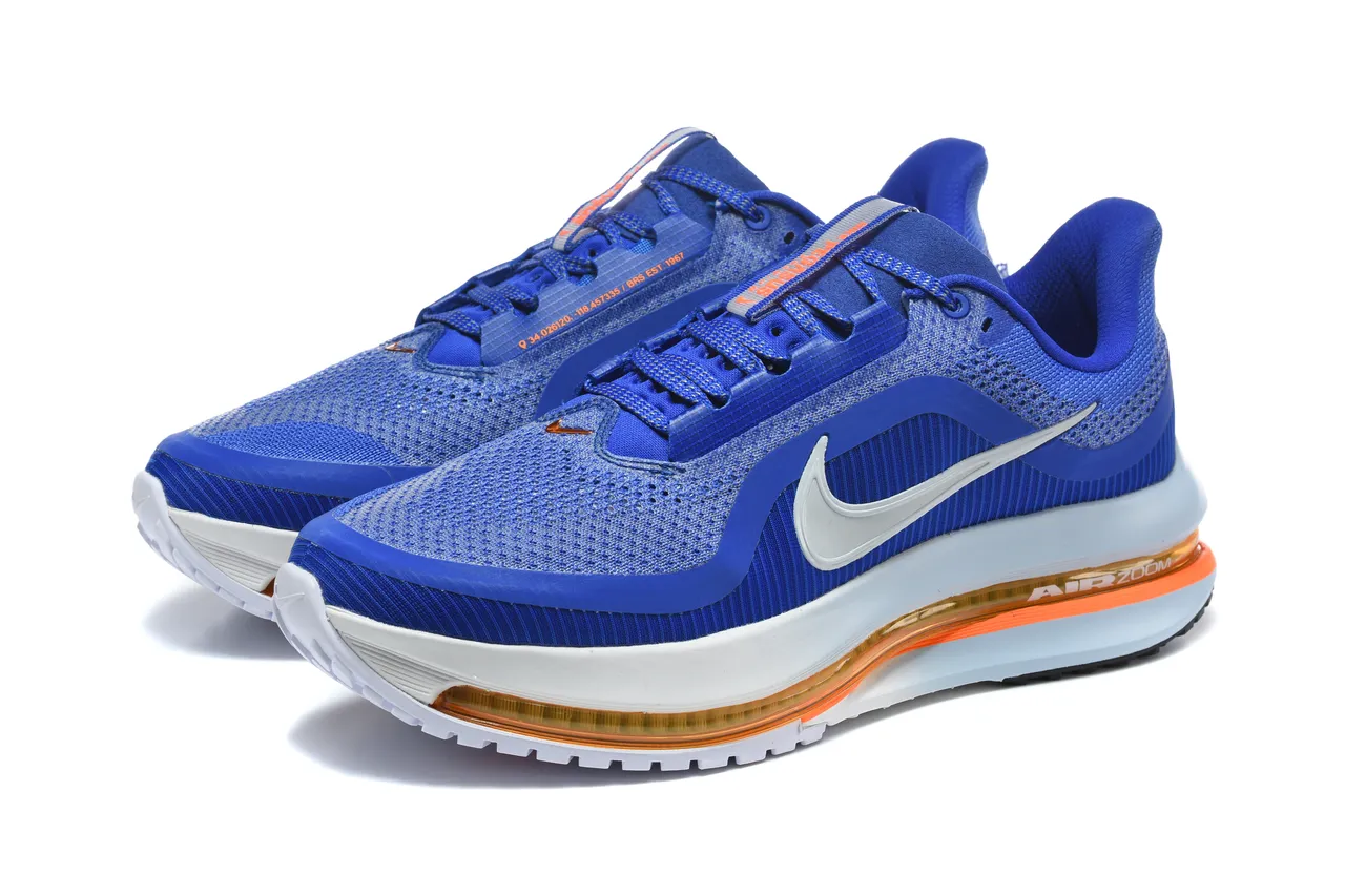 Nike Blue Orange Knit Upper Visible Air Zoom Unit Running Shoes 6