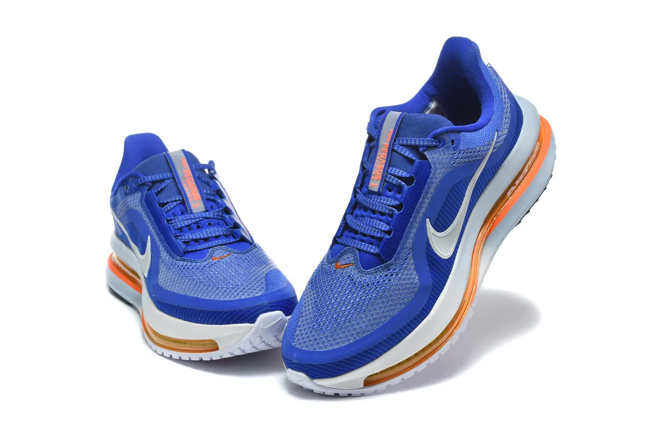 Nike Blue Orange Knit Upper Visible Air Zoom Unit Running Shoes 7