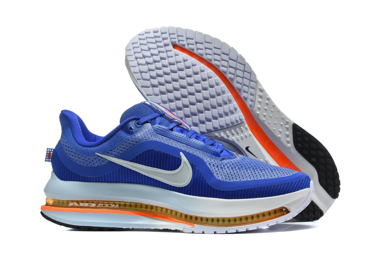 Nike Blue Orange Knit Upper Visible Air Zoom Unit Running Shoes 8