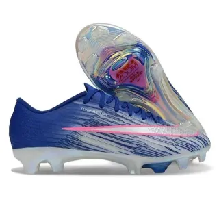 Nike Bleu Rose Low-Cut Knit Upper Iridescent Translucent Sole Firm-Ground Soccer Shoes