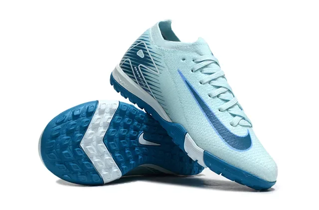 Nike Chaussures de football indoor bleu blanc upper maille silhouette low-cut 2