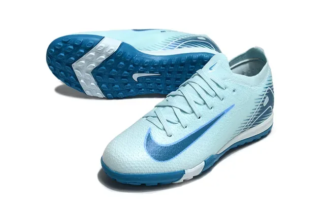 Nike Chaussures de football indoor bleu blanc upper maille silhouette low-cut 3