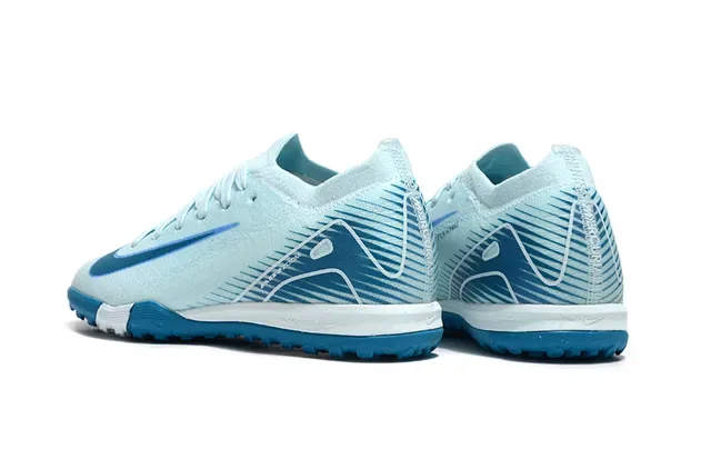 Nike Chaussures de football indoor bleu blanc upper maille silhouette low-cut 4