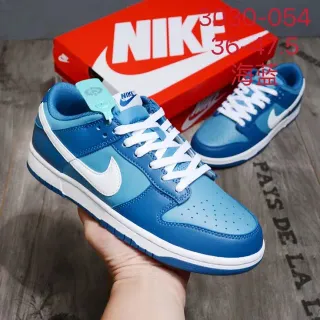 Nike أحذية رياضية أسلوب حياة أزرق أبيض منخفضة الارتفاع من الجلد العلوي