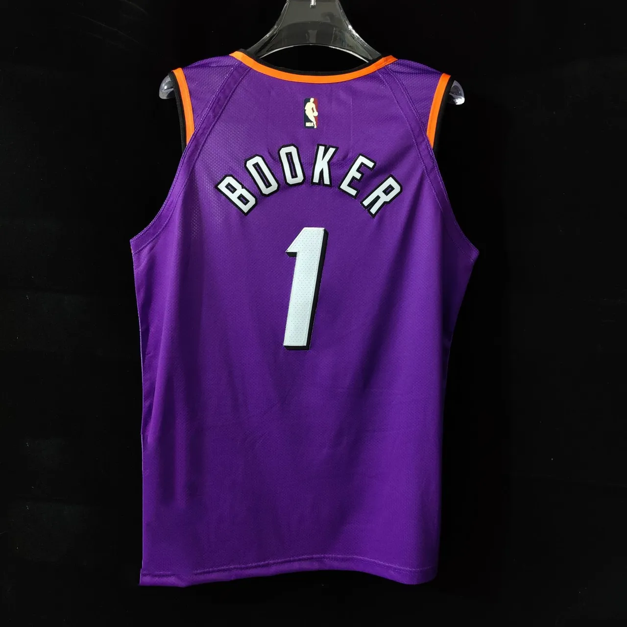 Nike Booker Classic Purple Orange Mesh Construction Swingman Cut जर्सी 2