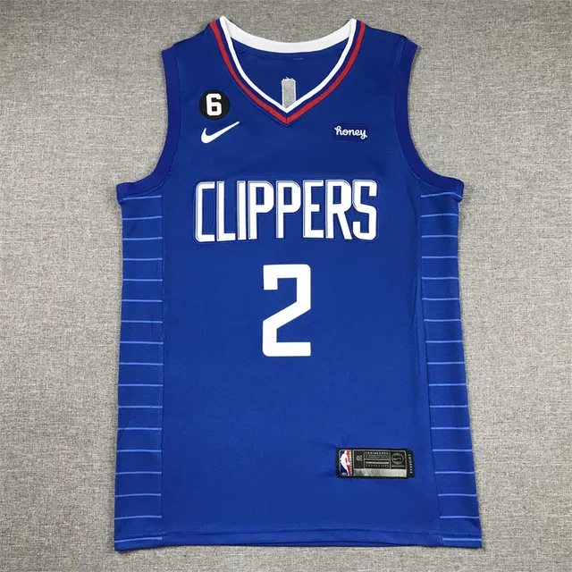 Nike Clippers Kawhi Leonard #2 maillot de l'édition Statement Bleu 3