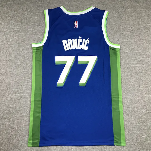 Nike Dallas Mavericks City Edition नीला हरा सफेद जर्सी 2