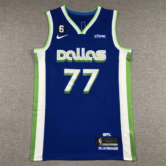 Nike Dallas Mavericks City Edition नीला हरा सफेद जर्सी 3