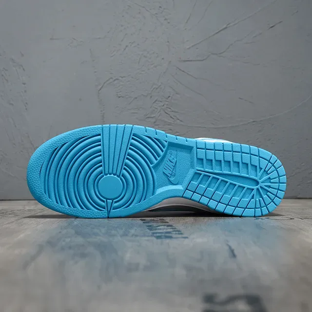 Nike Dunk Low Gray and Cyan Blue Lifestyle Sneakers 5