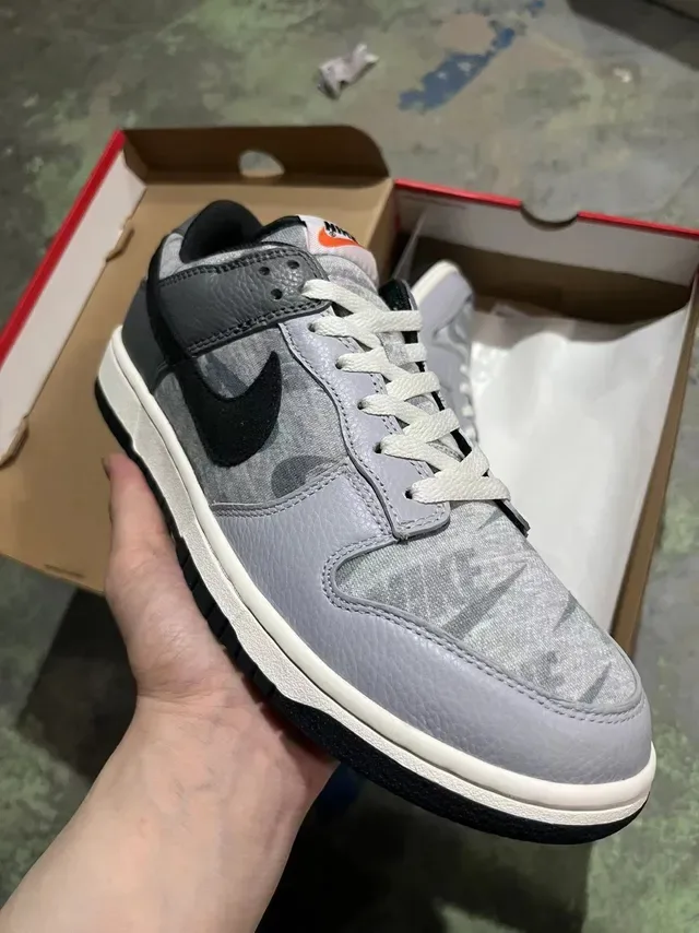Nike Dunk Low Gray Metallic Camo Lifestyle Sneakers 2