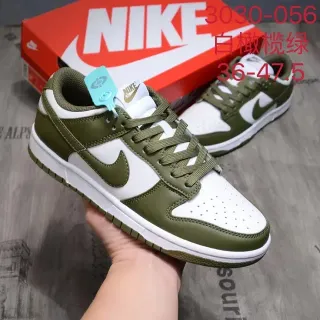 Nike Dunk Low حذاء أخضر زيتوني وأبيض للأسلوب الحياة