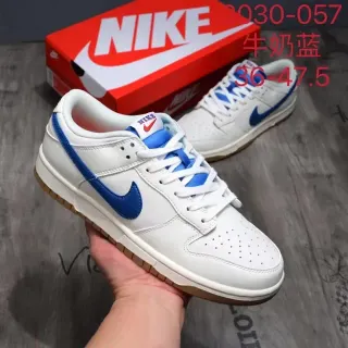 Nike Dunk Low أبيض وأزرق ملكي حذاء رياضي أسلوب الحياة