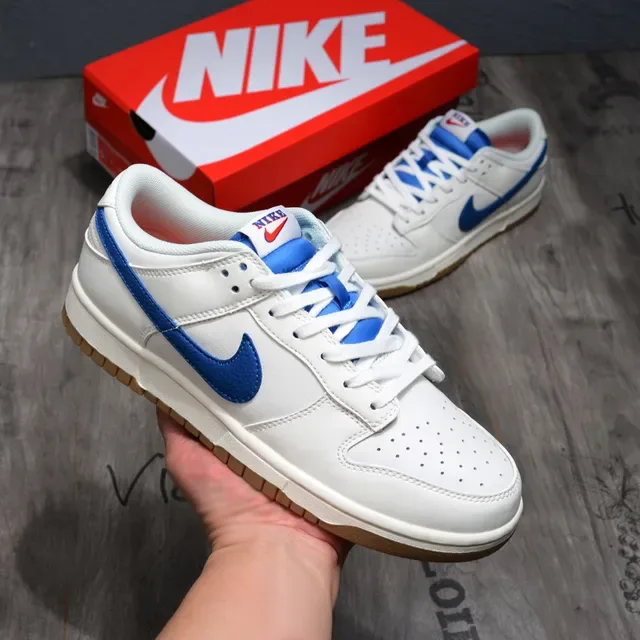 Nike Dunk Low White and Royal Blue Lifestyle Sneakers 2