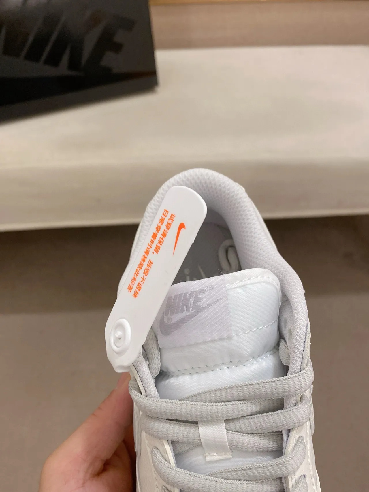 Nike Dunk Low সাদা ধূসর Supreme স্কেটবোর্ড জুতা 5