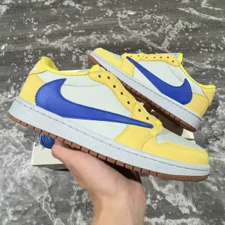 Nike Dunk Low أصفر أبيض أزرق حذاء أسلوب الحياة