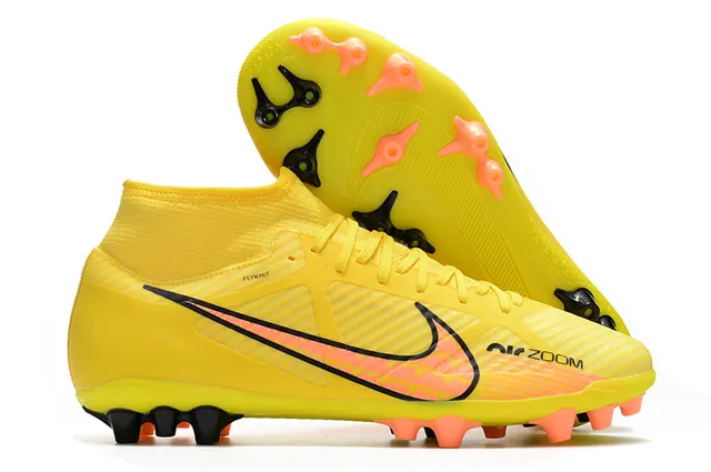 Nike ذهبي أسود معدني نحاسي علوية عالية القطع كمة جوارب أرض صلبة أحذية كرة القدم 5