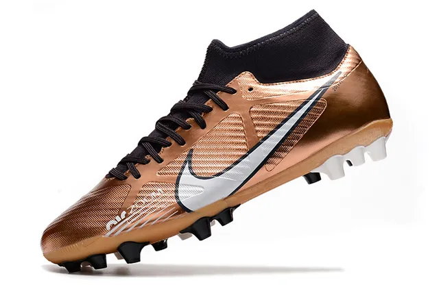 Nike ذهبي أسود معدني نحاسي علوية عالية القطع كمة جوارب أرض صلبة أحذية كرة القدم 11
