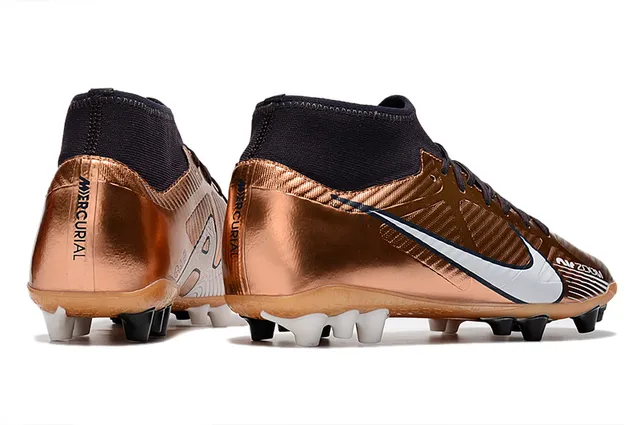 Nike ذهبي أسود معدني نحاسي علوية عالية القطع كمة جوارب أرض صلبة أحذية كرة القدم 14