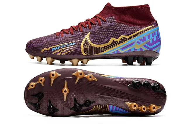 Nike ذهبي أسود معدني نحاسي علوية عالية القطع كمة جوارب أرض صلبة أحذية كرة القدم 21