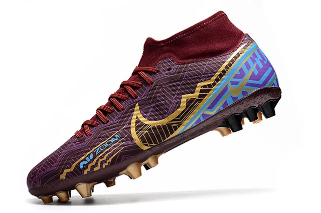 Nike ذهبي أسود معدني نحاسي علوية عالية القطع كمة جوارب أرض صلبة أحذية كرة القدم 23