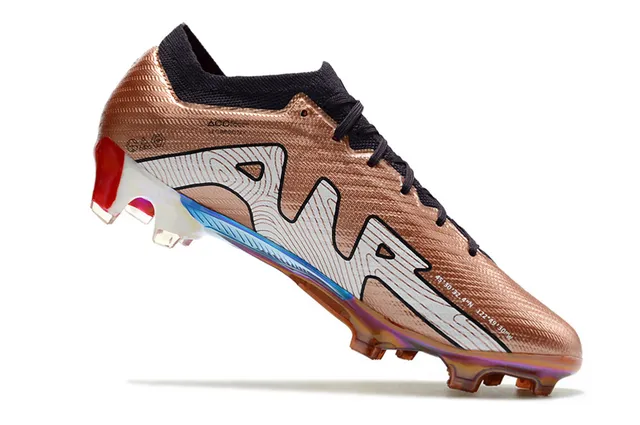 Nike Gold Blue Metallic Copper Upper Iridescent Sole Plate Firm-Ground Soccer Shoes 18