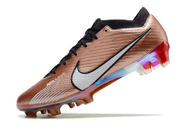 Nike Gold Blue Metallic Copper Upper Iridescent Sole Plate Firm-Ground Soccer Shoes 19