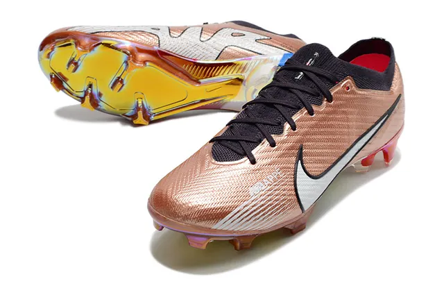 Nike Gold Blue Metallic Copper Upper Iridescent Sole Plate Firm-Ground Soccer Shoes 21
