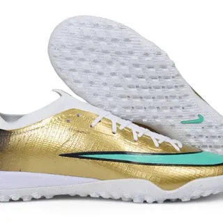 Nike Chaussures de football turf dessus synthétique métallique or bleu talón dégradé