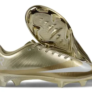 Nike Or Blanc Finition Métallique Bottes Basses Construction Sol Ferme Chaussures de Football