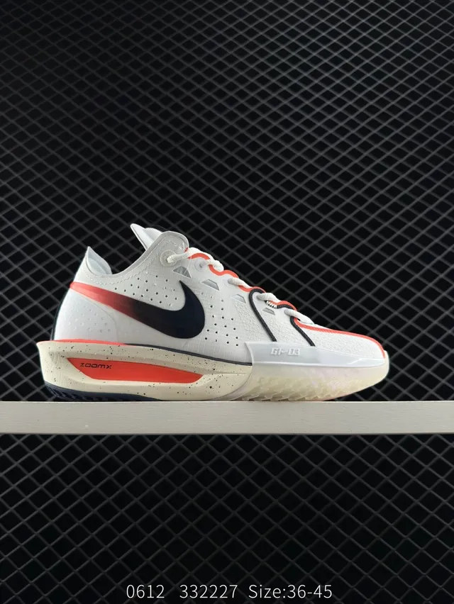 Nike GP-03 White Black Orange Performance Basketball Shoes 5