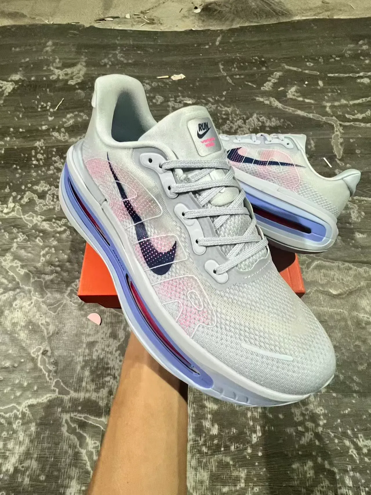 Nike Gris Rose Visible Plein Longueur Air Zoom Unit Lavande-Bleu Semelle Intermédiaire Cadre Style de Vie Baskets 2
