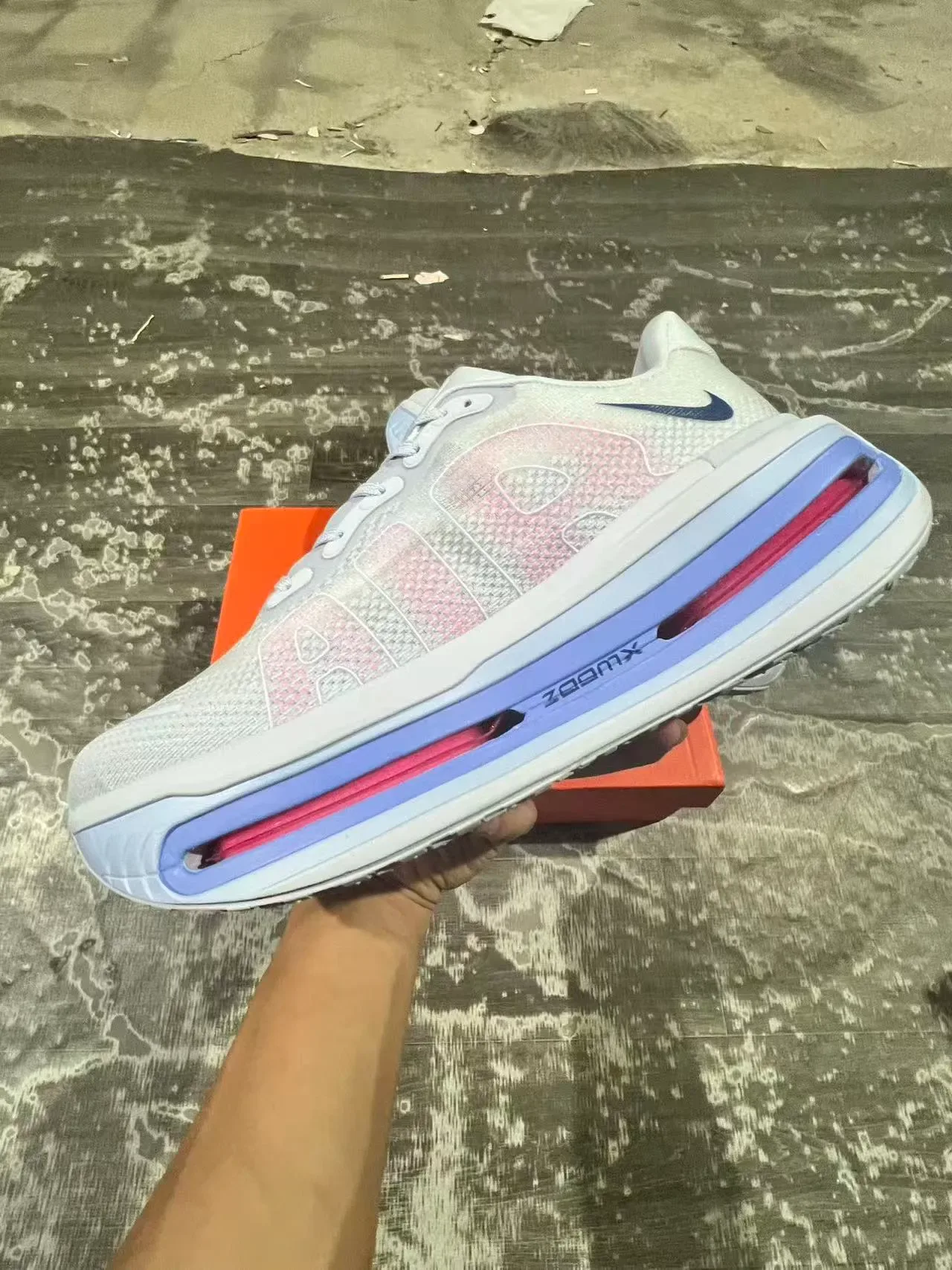 Nike Gris Rose Visible Plein Longueur Air Zoom Unit Lavande-Bleu Semelle Intermédiaire Cadre Style de Vie Baskets 5