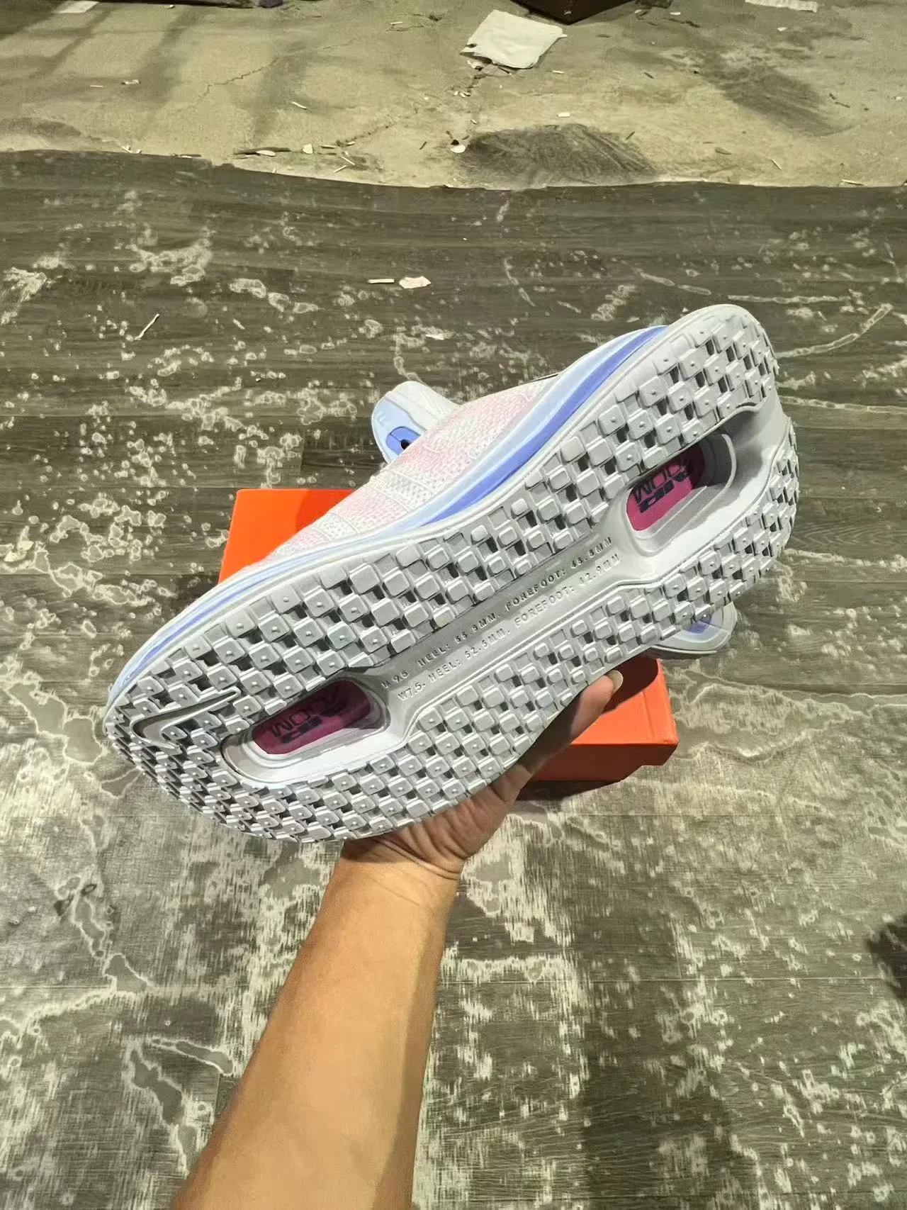 Nike Gris Rose Visible Plein Longueur Air Zoom Unit Lavande-Bleu Semelle Intermédiaire Cadre Style de Vie Baskets 6