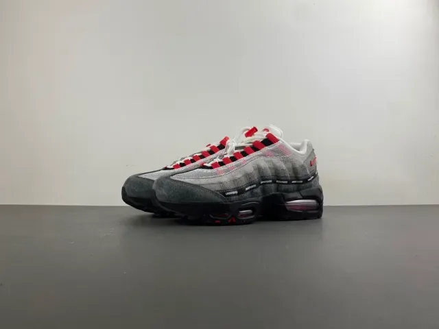 Nike رمادي أحمر مقسم مرئي Air Cushioning طبقي سويد و شبكة علوية نمط حياة أحذية رياضية 10