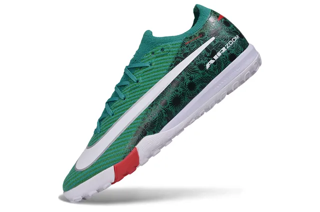 Nike Verde Vermelho Upper de malha sobreposição de padrão floral Turf sapatos de futebol para grama 3
