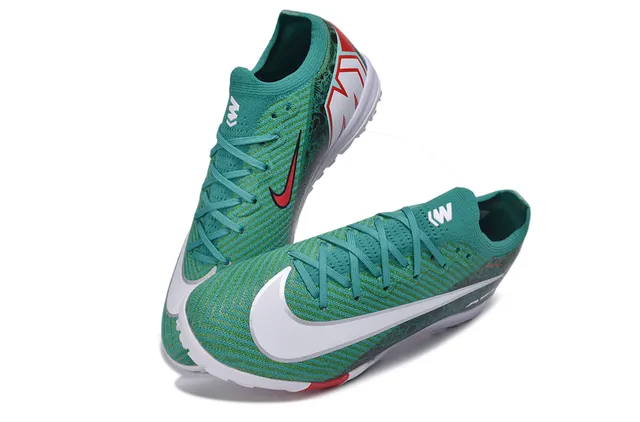 Nike Verde Vermelho Upper de malha sobreposição de padrão floral Turf sapatos de futebol para grama 7