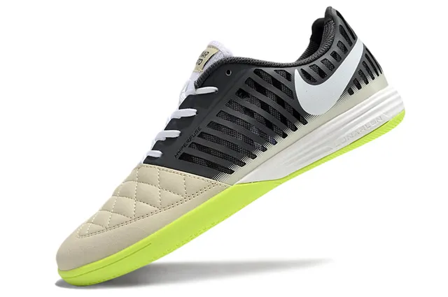 Nike Hyperfuse Beige Green Low-Top Caged Upper Indoor Soccer Shoes 2