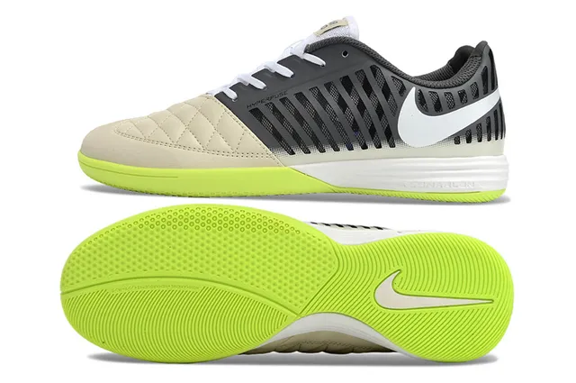 Nike Hyperfuse Beige Green Low-Top Caged Upper Indoor Soccer Shoes 5