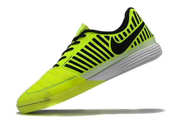 Nike Hypervenom Phantom Indoor Amarelo Preto acolchoado sintético upper sobreposição lateral listrada interior tênis de futebol 6