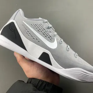 Nike Kobe Cinza Preto Perfurado Malla Engenhada Parte Superior Laços de Cadarço Integrados Tênis de Basquete