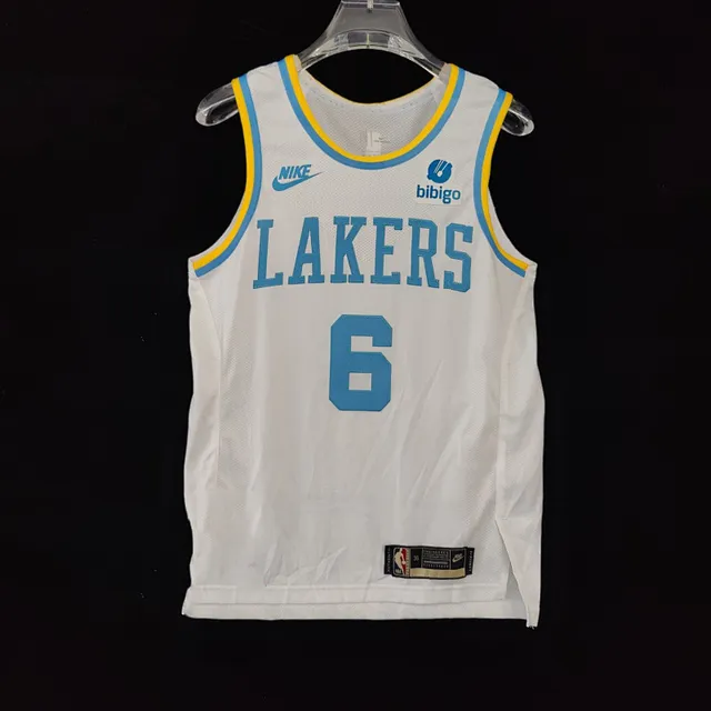 Camiseta de Basquete Nike Lakers Clássica Branca #6 2