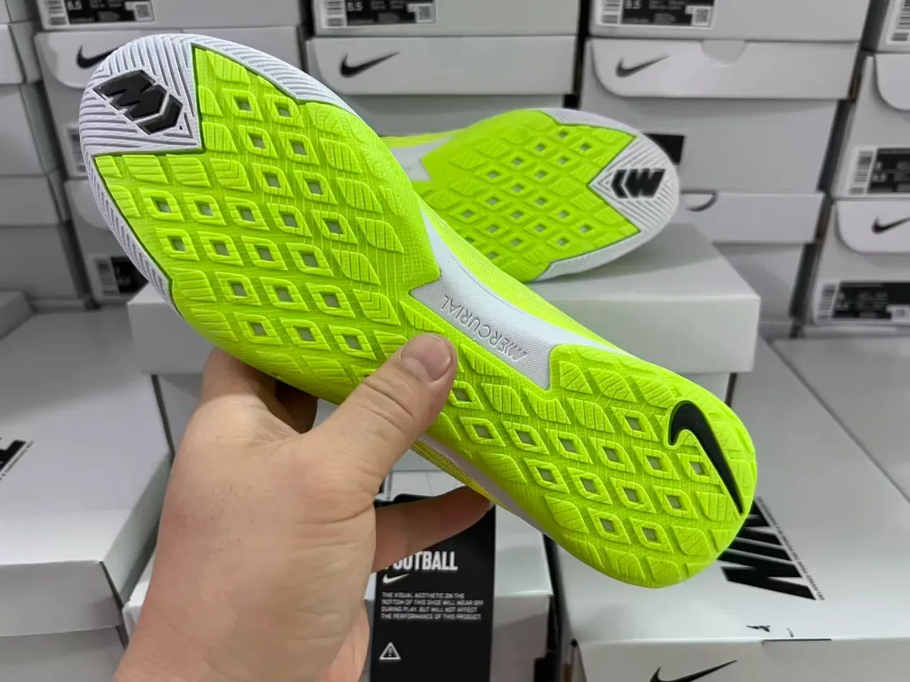 Nike Mercurial Flyweave Ultra Neon Yellow Black Indoor Soccer Shoes 2