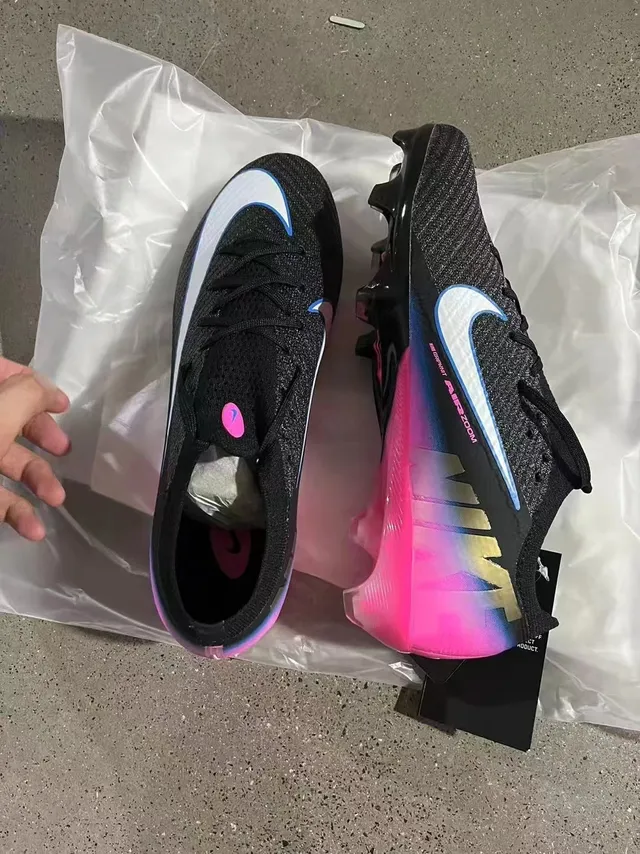 Nike Mercurial Sapatos de Futebol Preto Rosa Azul Gradiente Firm-Ground Sapatos de Futebol 2