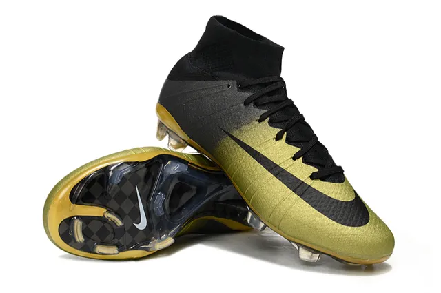 Nike Mercurial Superfly Black Gold Firm-Ground أحذية كرة القدم 4