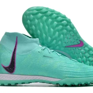 Nike Mercurial Superfly Verde Roxo Alto-Corte Ajuste Meia Tricô Superior Clavos Conicos Sapatos de Futebol para Gramado