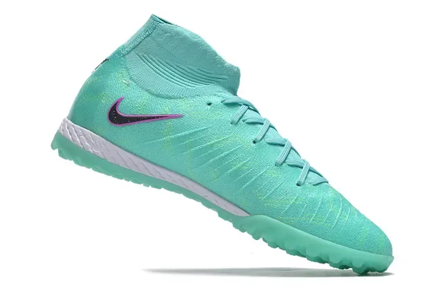 Nike Mercurial Superfly Verde Roxo Alto-Corte Ajuste Meia Tricô Superior Clavos Conicos Sapatos de Futebol para Gramado 2