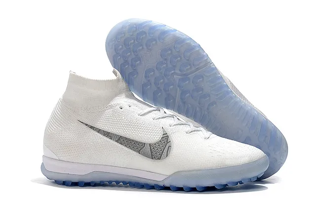 Nike Mercurial Superfly VI Elite TF White/Metallic Cool Grey Zapatos de fútbol para césped artificial 2