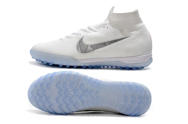 Nike Mercurial Superfly VI Elite TF White/Metallic Cool Grey Zapatos de fútbol para césped artificial 3