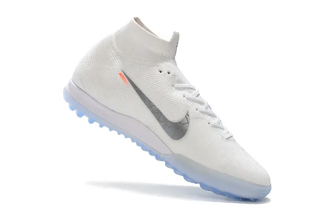 Nike Mercurial Superfly VI Elite TF White/Metallic Cool Grey Zapatos de fútbol para césped artificial 4